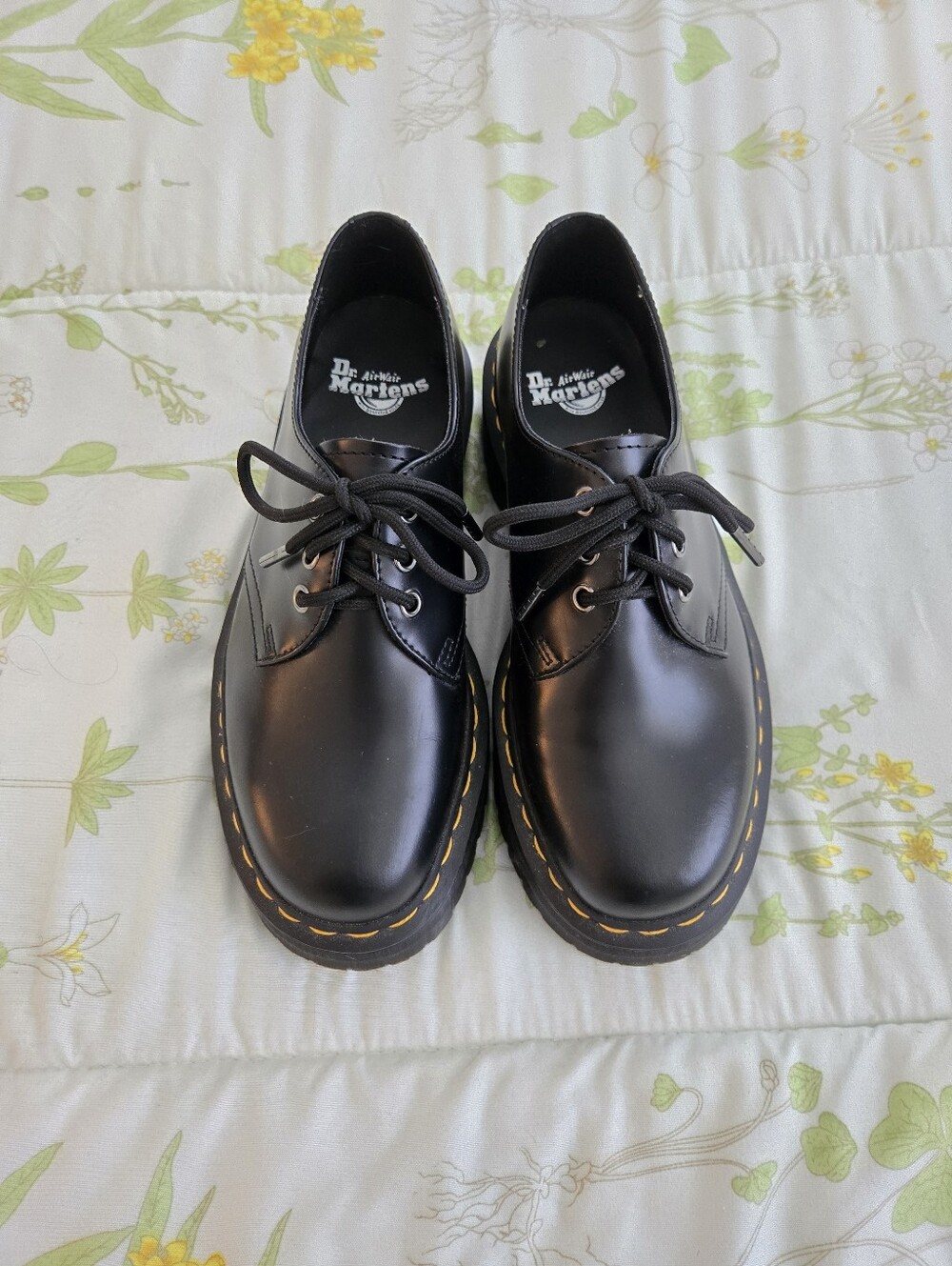 Dr. Martens Black Leather 3-Eye Oxford Platform Shoe